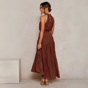 Zomerse Midi Jurk Met Halternek En Losse Pasvorm Voor Dames