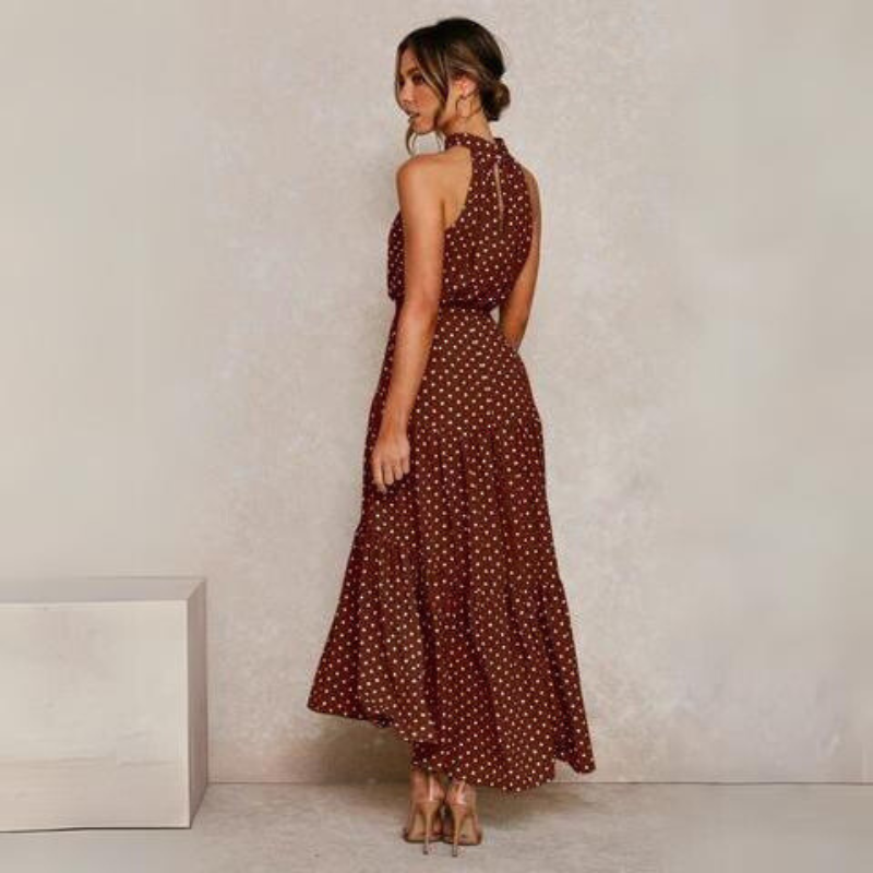 Zomerse Midi Jurk Met Halternek En Losse Pasvorm Voor Dames