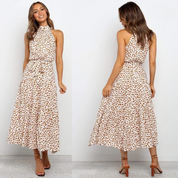 Zomerse Midi Jurk Met Halternek En Losse Pasvorm Voor Dames