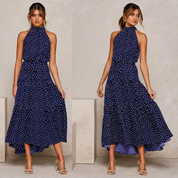 Zomerse Midi Jurk Met Halternek En Losse Pasvorm Voor Dames