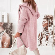 Manteau d'hiver midi pour femmes avec capuche et fermeture à boutons