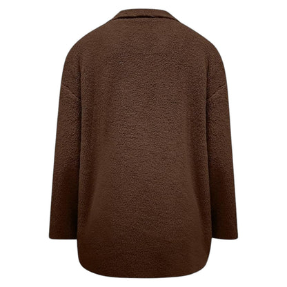 Teddy Winterjas Dames Warm met Knoopsluiting en Grote Zakken