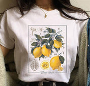 T-shirt Sorrento citron pour femmes avec imprimé et coupe confortable