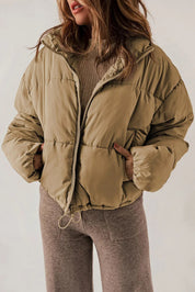 Women's Short Warm Puffer Jacket with Hood