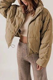 Women's Short Warm Puffer Jacket with Hood