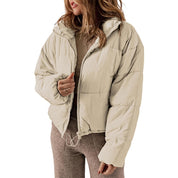 Women's Short Warm Puffer Jacket with Hood