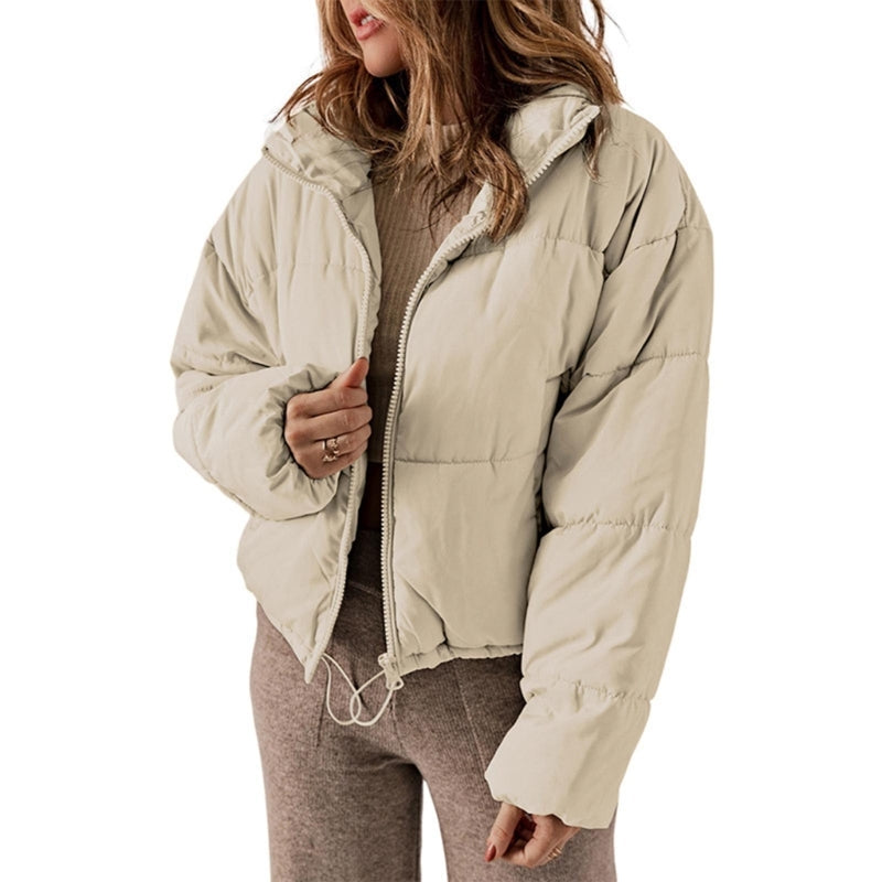 Women's Short Warm Puffer Jacket with Hood