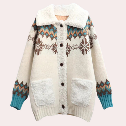 Gebreid Winter Vest met Knopen Fleece Kraag en Zakken voor Dames