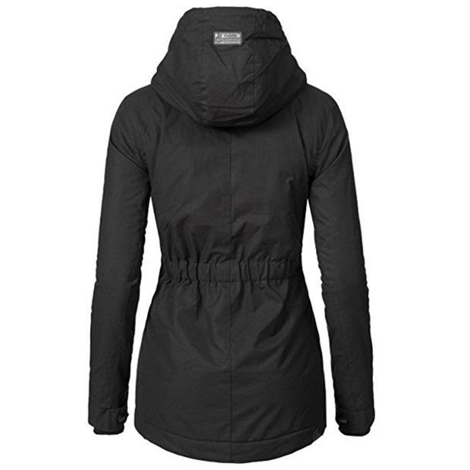 Black Warm Waterproof Winter Jacket Teddy Lining Hood for Women