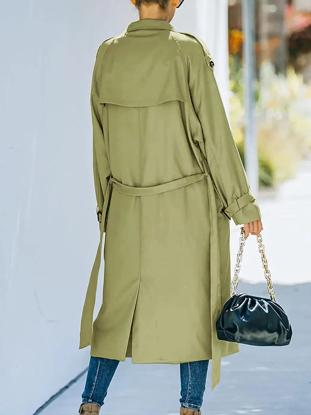 Stijlvolle Midi Trenchcoat Met Ceintuur En Epauletten Voor Dames