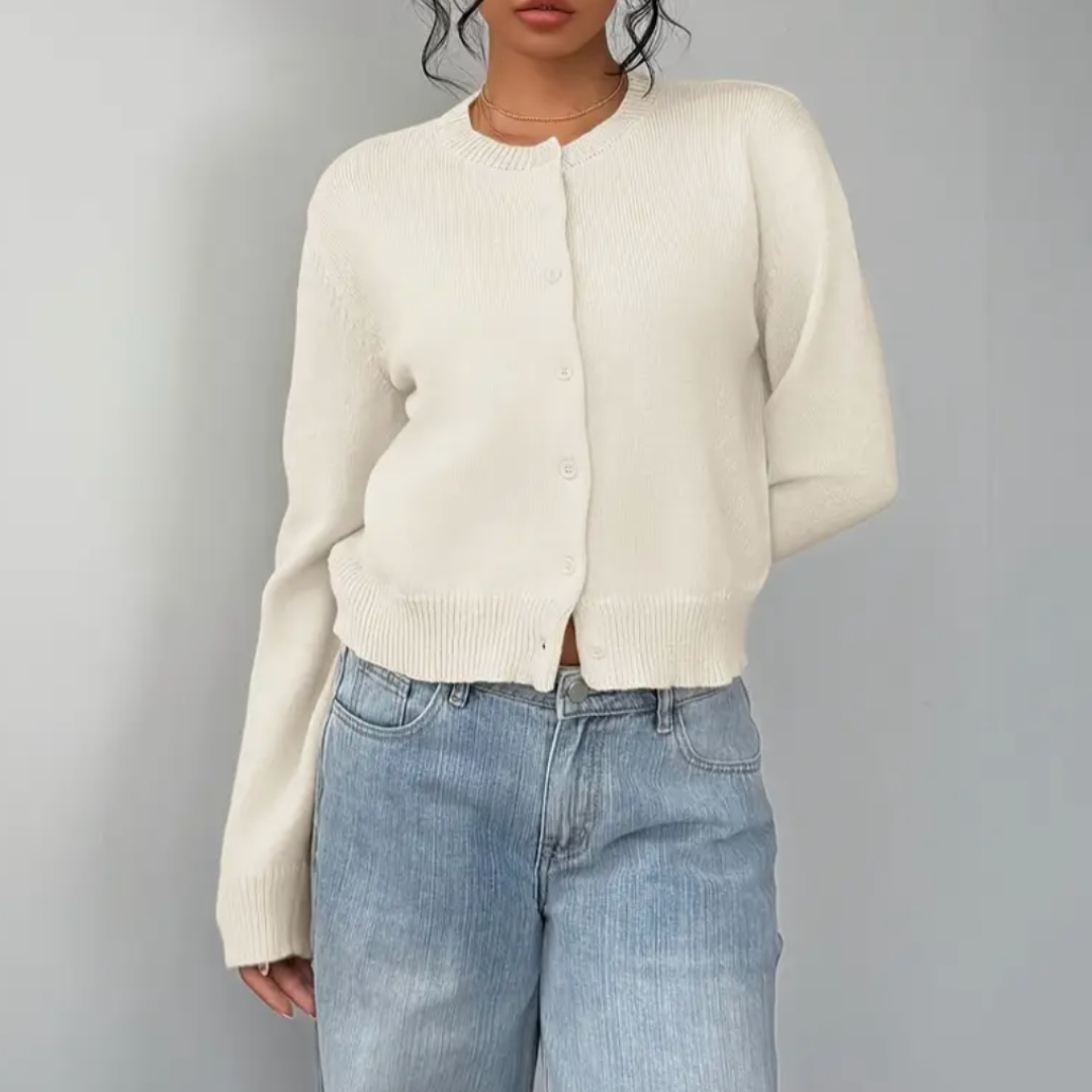 Womenâ€™s Cropped Button Cardigan â€“ Soft Knit Layer for Everyday & Casual Wear 0