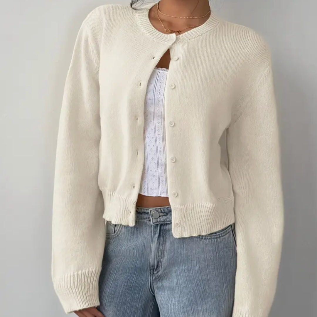 Womenâ€™s Cropped Button Cardigan â€“ Soft Knit Layer for Everyday & Casual Wear 1
