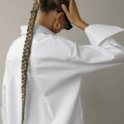 Witte Oversized Blouse Voor Dames Met Lange Mouwen
