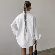 Witte Oversized Blouse Voor Dames Met Lange Mouwen