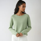 Damski sweter z cienkiej dzianiny z okrągłym dekoltem, miękki i wygodny