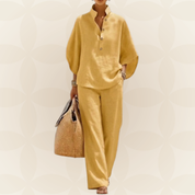 Zomer Set Dames | 2-Delige Linnen Look & Wijde Broek