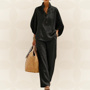 Zomer Set Dames | 2-Delige Linnen Look & Wijde Broek