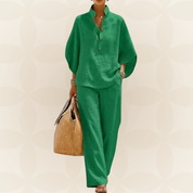 Zomer Set Dames | 2-Delige Linnen Look & Wijde Broek
