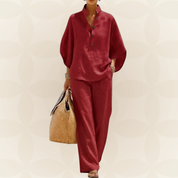 Zomer Set Dames | 2-Delige Linnen Look & Wijde Broek