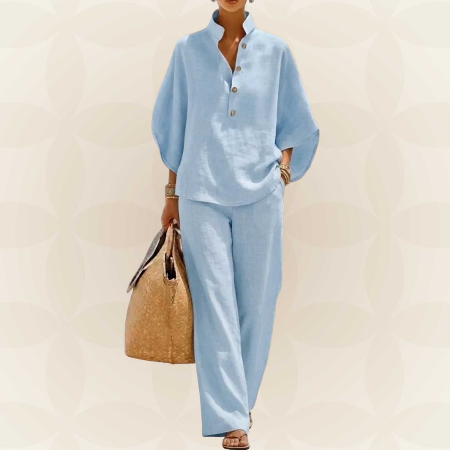 Zomer Set Dames | 2-Delige Linnen Look & Wijde Broek