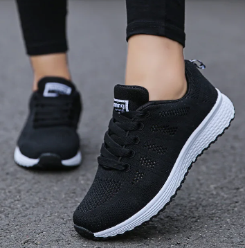 Sportieve Sneakers Met Ademend Mesh En Veters Voor Dames