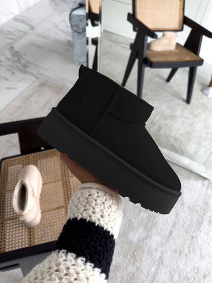 Trendy Winter Vrouwen Platform Enkellaarsjes Met Bontvoering