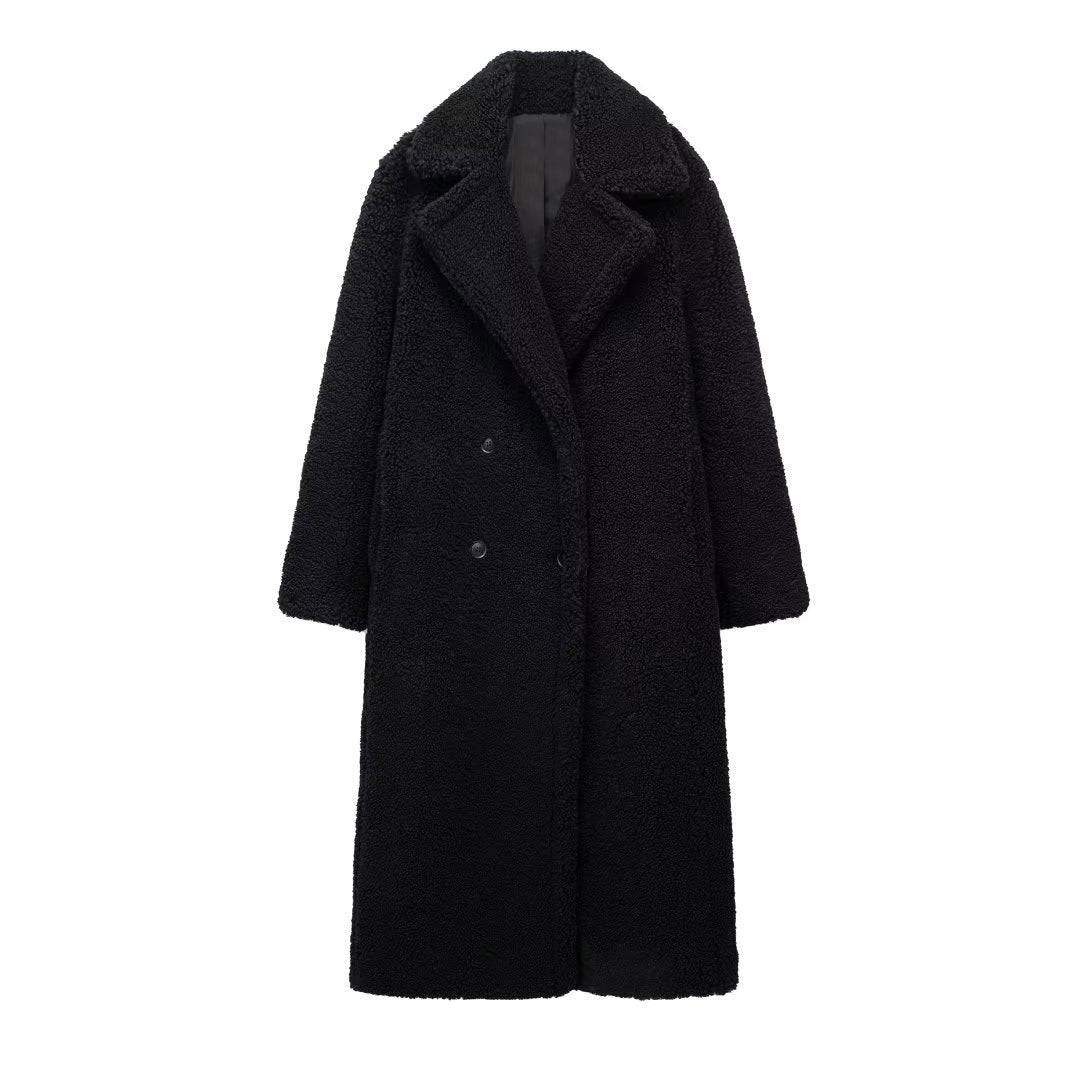 Lange Teddy Jas voor Dames Warme Winter met Reverskraag