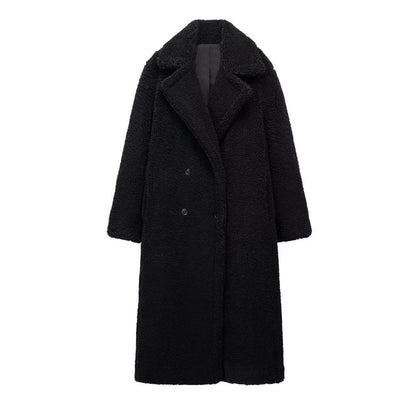 Lange Teddy Jas voor Dames Warme Winter met Reverskraag