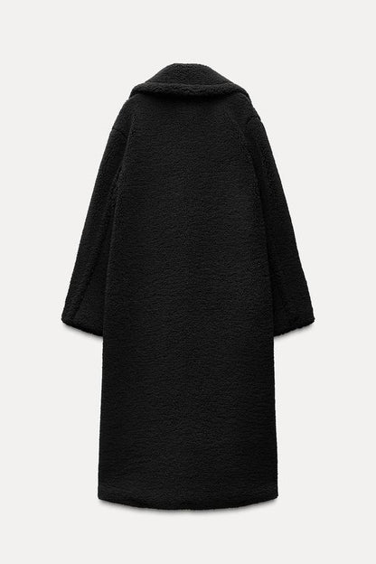 Lange Teddy Jas voor Dames Warme Winter met Reverskraag