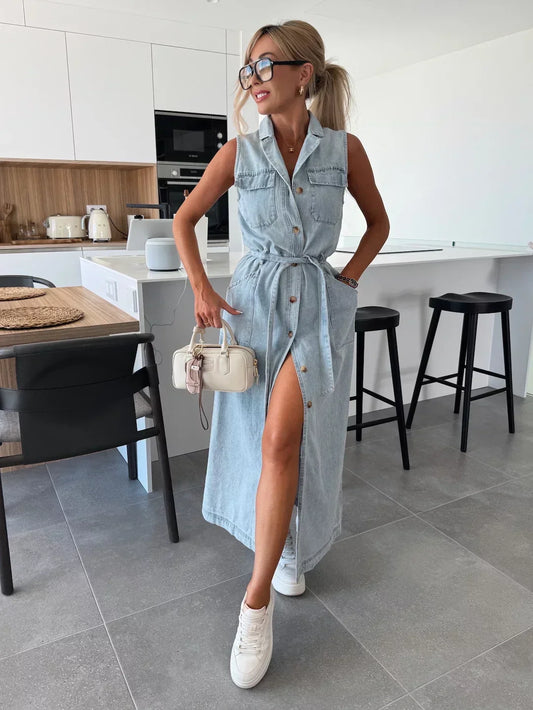 Mirella - Maxi denim jurk