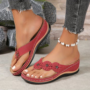 Chaussons confort pour adolescentes avec détail floral et talon compensé pour femmes