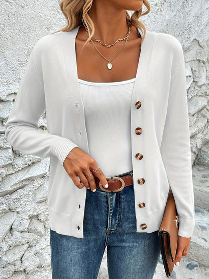 Comfortabel Gebreid Dames Cardigan Met Knoopsluiting