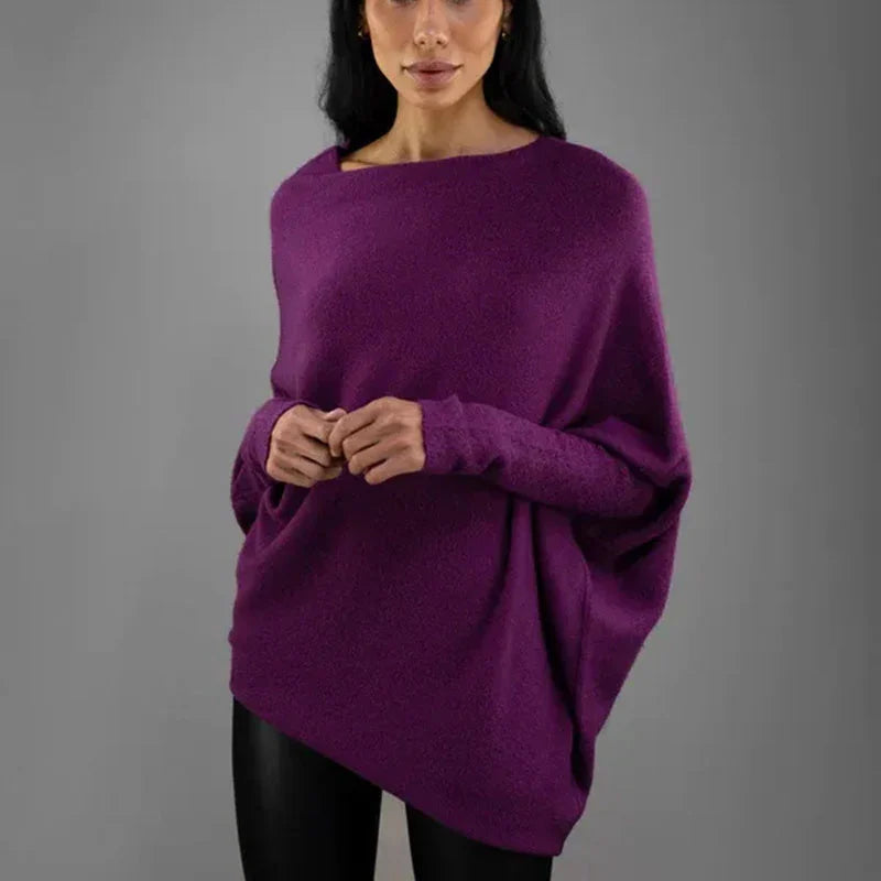 Oversized Gebreide Off Shoulder Trui voor Dames