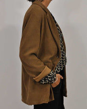 Flowy Button-Up Blouse with Print and Long Sleeves