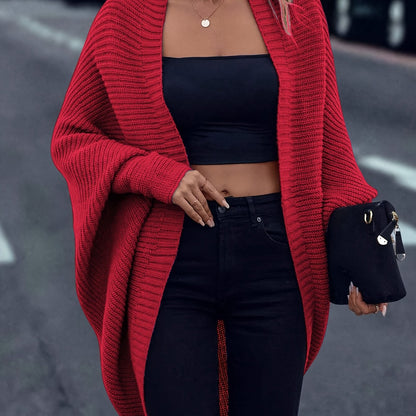 Zacht Oversized Vrouwen Openvallend Lichtgewicht Gebreid Vest