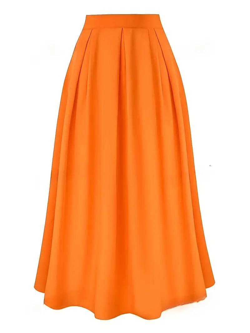 Tijdloze Maxi Rok Met Hoge Taille En Soepel Vallende Plooien