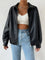 ALBERTINE - OVERSIZED DROP SHOULDER FAUX LEATHER JACKET 1