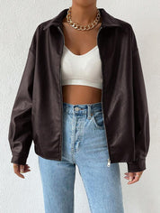 ALBERTINE - OVERSIZED DROP SHOULDER FAUX LEATHER JACKET 2