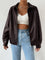ALBERTINE - OVERSIZED DROP SHOULDER FAUX LEATHER JACKET 2