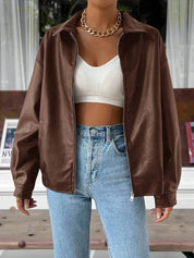 ALBERTINE - OVERSIZED DROP SHOULDER FAUX LEATHER JACKET 3