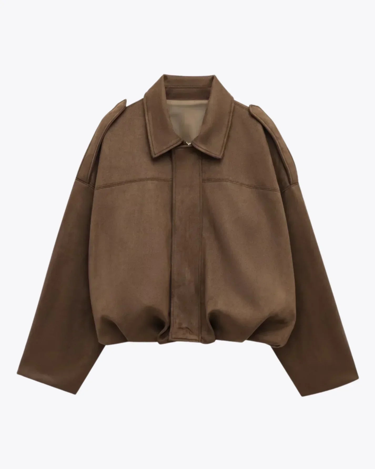 Dames Leren Jas Suede Oversized Warm