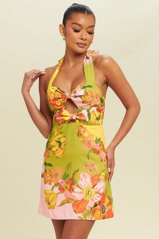 Shirin - Zomerse halter mini jurk