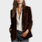 Dames Verfijnde Suède Blazer met Knoopsluiting en Revers