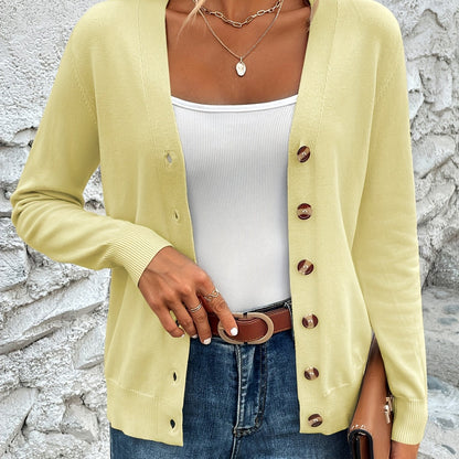 Comfortabel Gebreid Dames Cardigan Met Knoopsluiting