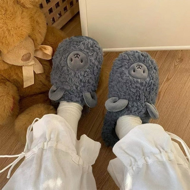 Schattige Warme Dieren Pantoffels Met Zachte Voering