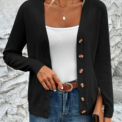 Comfortabel Gebreid Dames Cardigan Met Knoopsluiting
