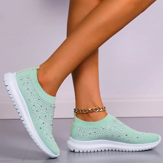 Comfortabele Glitter Slip-on Sneakers voor Dames