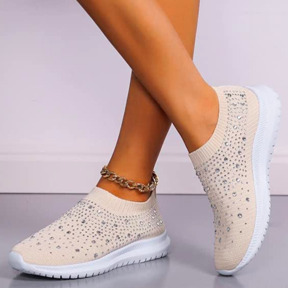 Comfortabele Glitter Slip-on Sneakers voor Dames