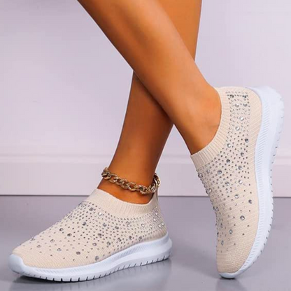 Comfortabele Glitter Slip-on Sneakers voor Dames