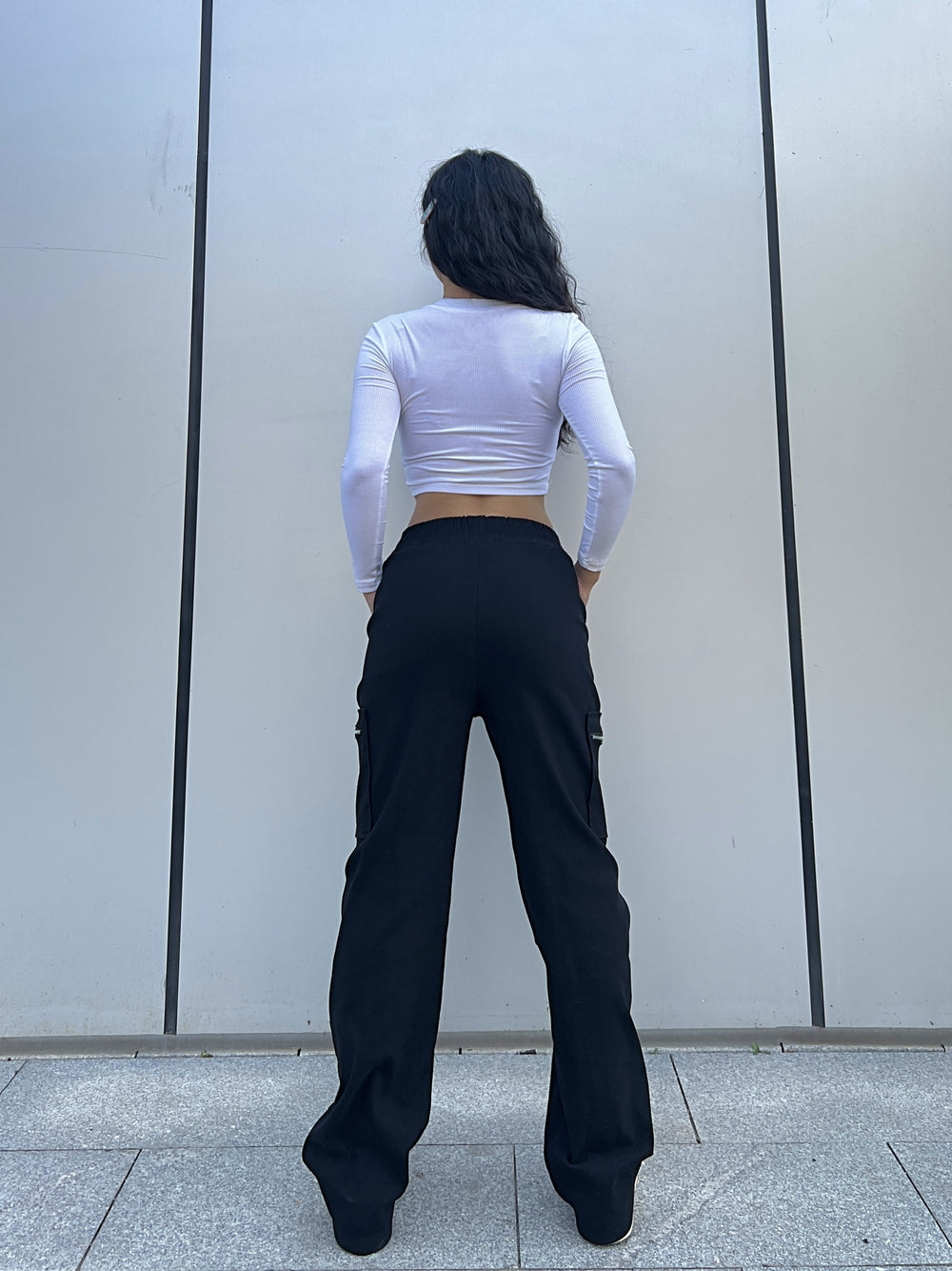 Pantalon cargo confortable pour femmes avec taille élastique